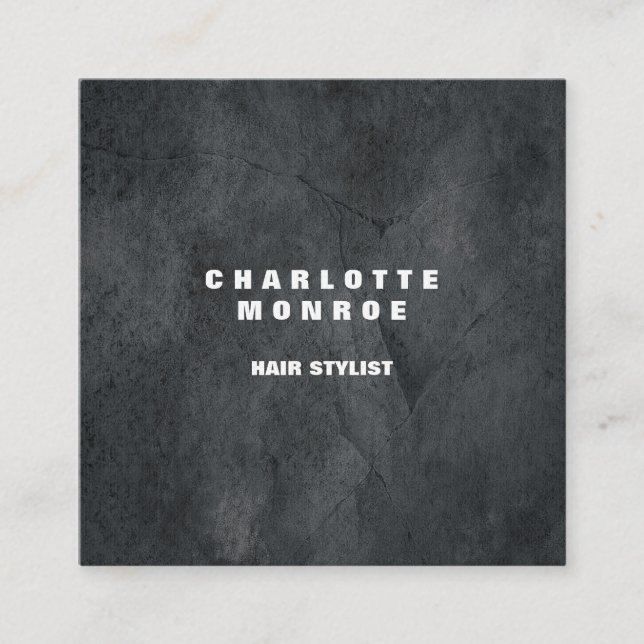 Linen Modern Minimalist Professional Grey Wall Square Business Card (Front)