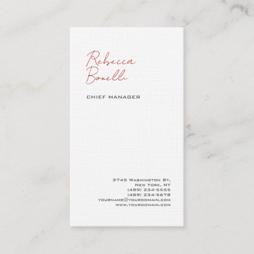 Linen Modern Minimalist Professional Handwritten Business Card