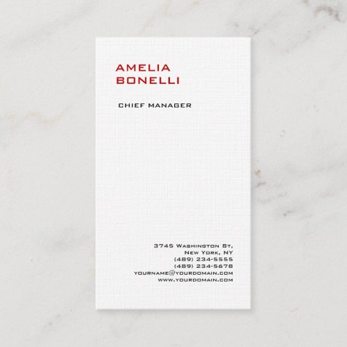 Linen Modern Minimalist Professional Plain Business Card