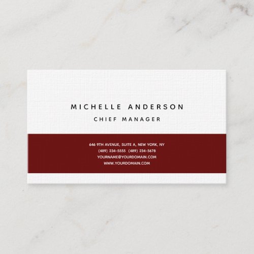 Linen Modern Plain Simple Professional Minimalist Business Card