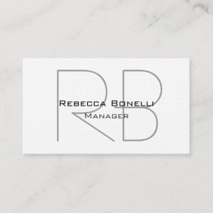 Linen Monogram Manager Business Card