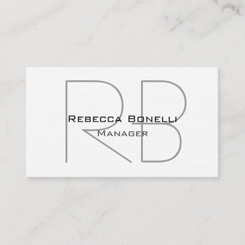 Linen Monogram Manager Business Card