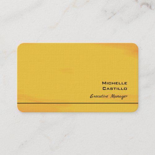Linen Orange Yellow Plain Minimalist Business Card