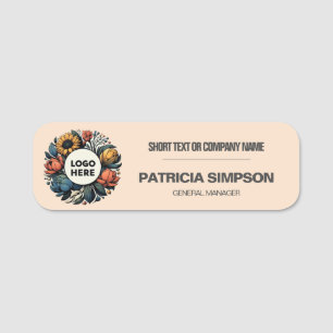 Linen Pale Pink Business Logo, Employee Name Title Tag