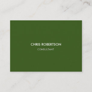 Linen Paper Chubby Chic Modern Forest Green Color Business Card