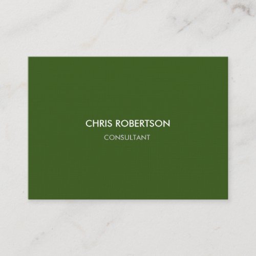 Linen Paper Chubby Chic Modern Forest Green Color Business Card