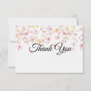 Linen Paper Flat Thank You Note Card