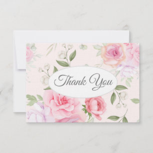 Linen Paper Flat Thank You Note Card