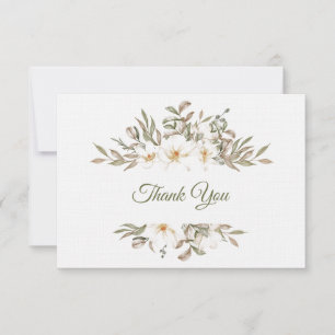 Linen Paper Flat Thank You Note Card