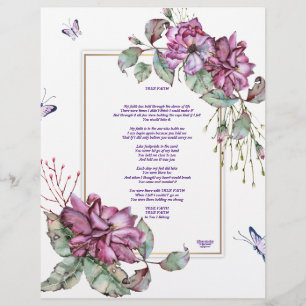 Linen Paper Personalized Stationary "True Faith"