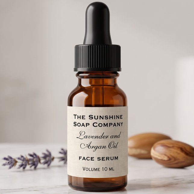 Linen paper style tiny bottle dropper bottle label (Creator Uploaded)