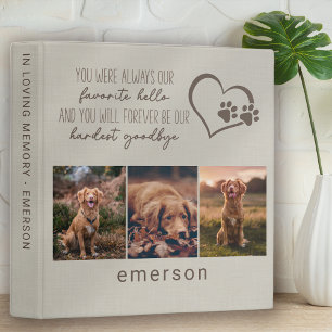Linen Pet Loss Memorial Scrapbook Photo Album 3 Ring Binder