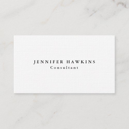 Linen Plain Elegant Simple Professional Modern Business Card