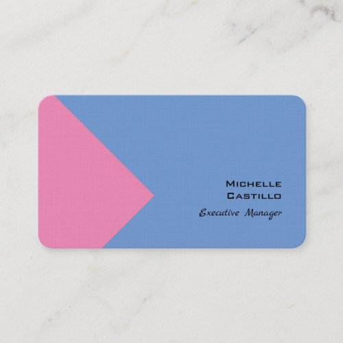 Linen Plain Minimalist Pink Blue Business Card