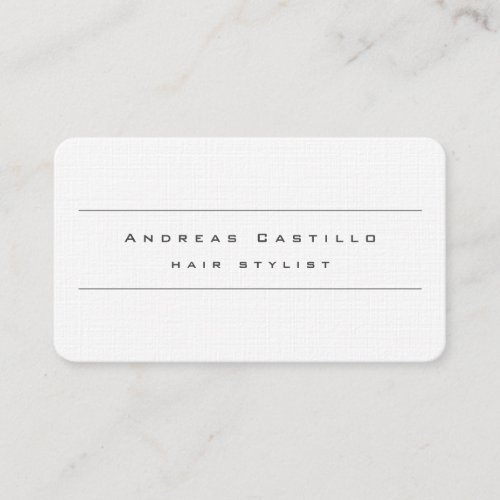 Linen Plain Simple Minimalist Professional Modern Business Card