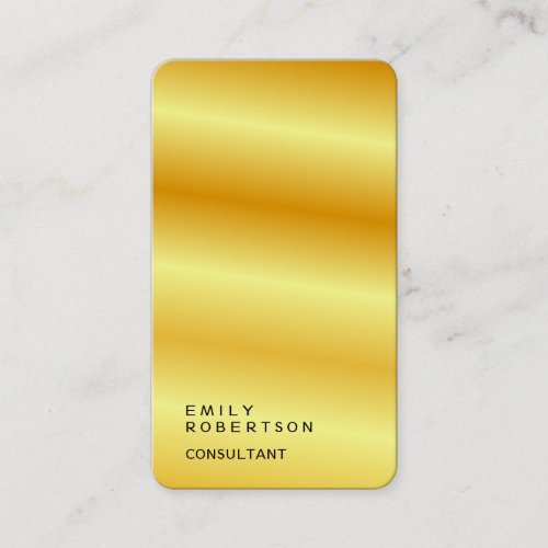Linen Plain Trendy Modern Minimalist Gold Color Business Card