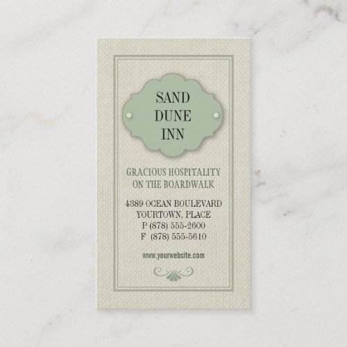 Linen Plaque Hospitality Business Card Template