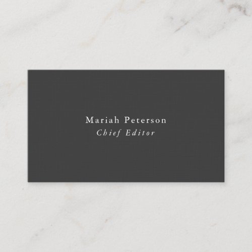 Linen Professional Elegant Grey White Minimalist Business Card