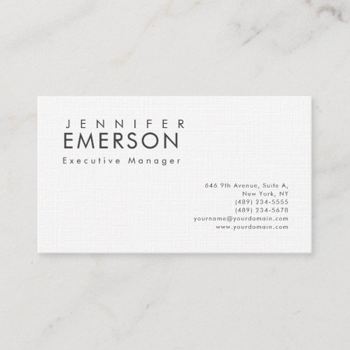 Linen professional minimalist modern plain business card
