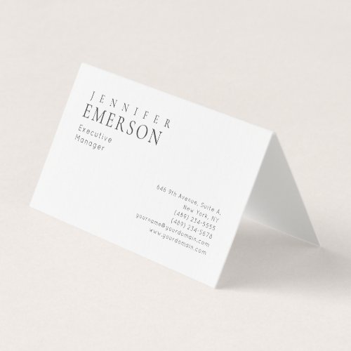 Linen professional minimalist modern plain business card