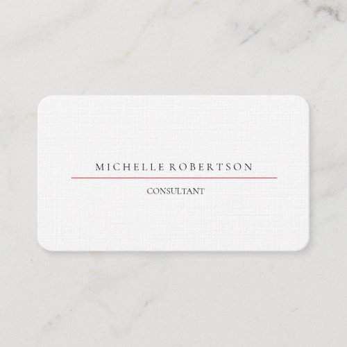 Linen Professional Plain Minimalist Simple Modern Business Card