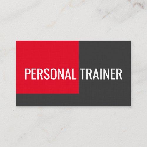 Linen Red Gray Personal Trainer Fitness Minimalist Business Card