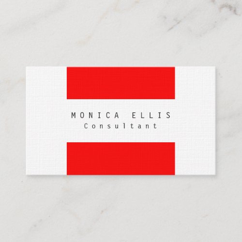 Linen Red Stripes Original Clean Professional Business Card
