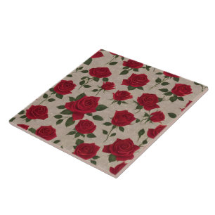 Linen Roses Beautiful Trendy Collection Ceramic Tile