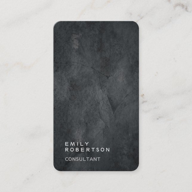 Linen Simple Plain Gray Trendy Modern Minimalist Business Card (Front)