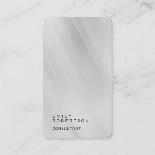 Linen Simple Plain Gray Trendy Modern Minimalist Business Card (Front)