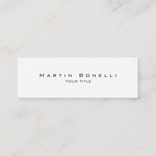 Linen Simple Stylish Trendy White Business Card