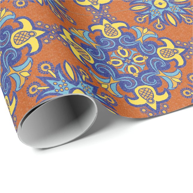 Linen Talavera Tile Wrapping Paper (Roll Corner)