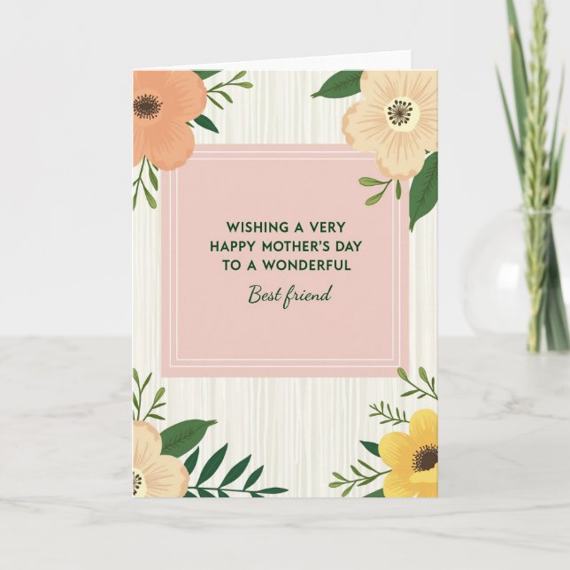 Linen Texture Mothers Day Card (Front)