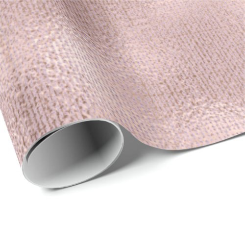 Linen Texture Rose Mauve Blush Rustic Cottage Wrapping Paper