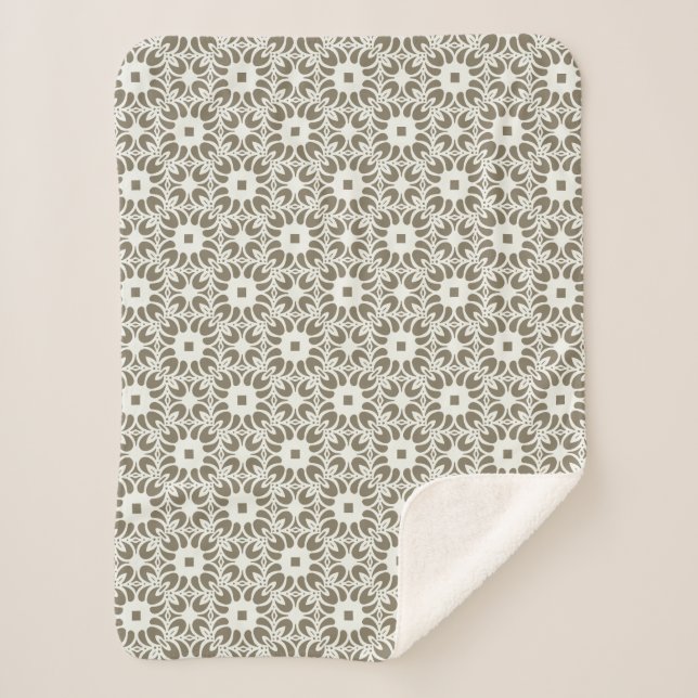 Linen Trellis Sherpa Blanket (Front)