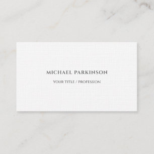 Linen Trendy Minimalist Professional Business Card