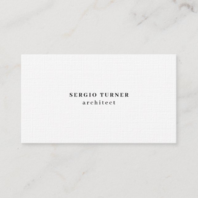 Linen Trendy Minimalist Professional Classical Business Card (Front)