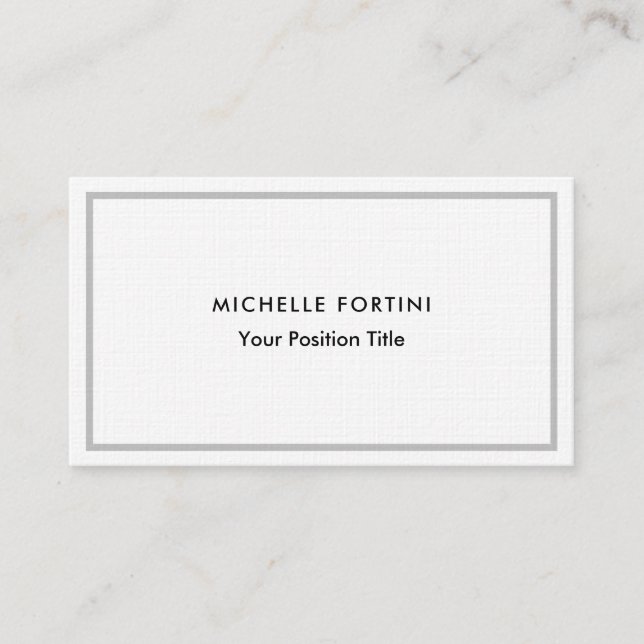 Linen Trendy Minimalist Professional Modern Business Card (Front)