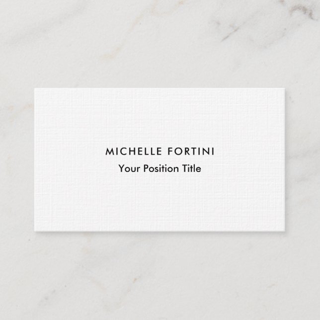 Linen Trendy Minimalist Professional Modern Business Card (Front)