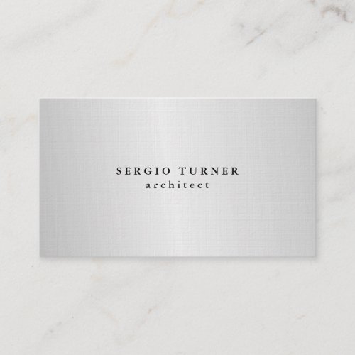 Linen Trendy Minimalist Professional Silver Grey  Business Card