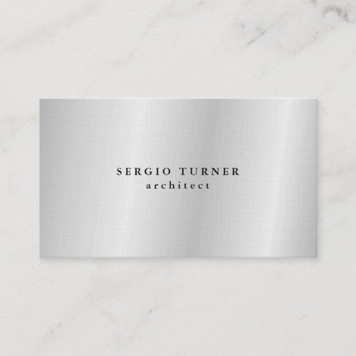 Linen Trendy Minimalist Professional Silver Grey Business Card