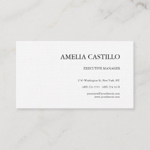 Linen Trendy Modern Elegant Contemporary Plain Business Card