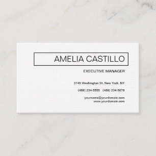 Linen Trendy Modern Elegant Contemporary Plain Business Card