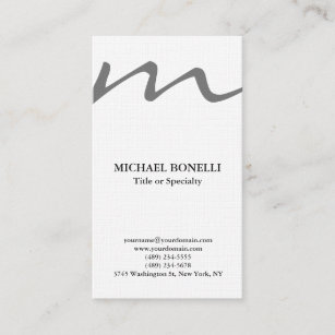 Linen trendy modern monogram professional  business card