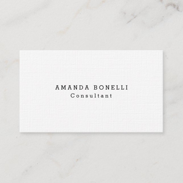 Linen Trendy Unique Professional Minimalist Design Business Card (Front)