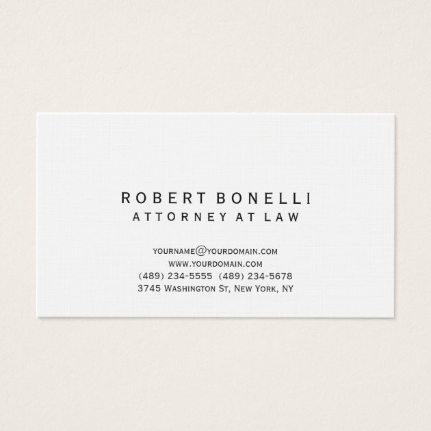 Linen Unique Attorney At Law Simple Business Card