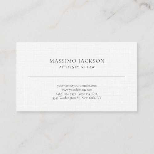 Linen Unique Attorney at Law Simple Business Card