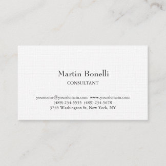 Linen Unique Classical Simple White Business Card