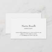 Linen Unique Classical Simple White Business Card (Front/Back)