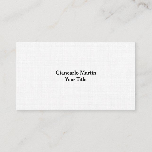 Linen Unique Original Plain Masculine Minimalist Business Card (Front)